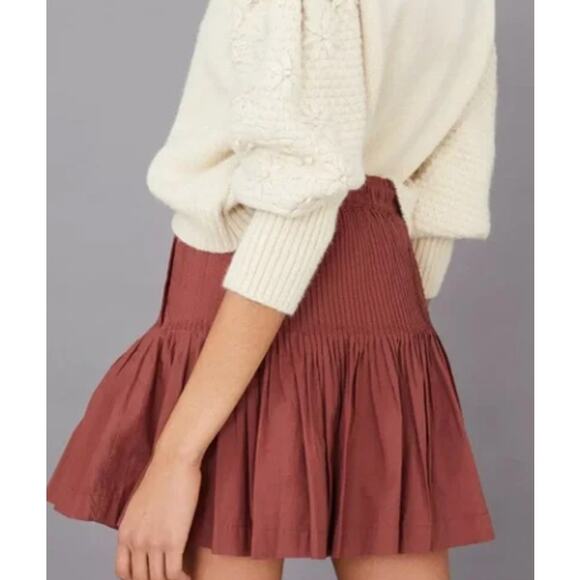 Anthropologie Eula Pintucked Mini Skirt Size Small - Picture 1 of 8